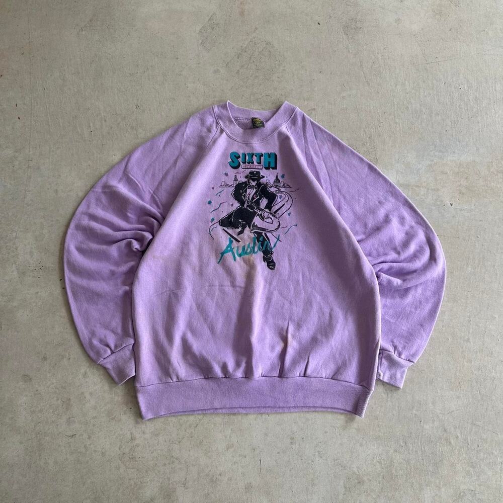 Vintage 80s Sixth Street Austin Texas Crewneck Sweatshirt
